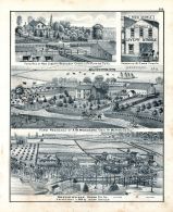 Joseph Reinhardt - Res, . A.J.Carle - Property, A.M. Woodward - Farm, Bird's Eye View - Shetlerville, Illinois State Atlas 1876